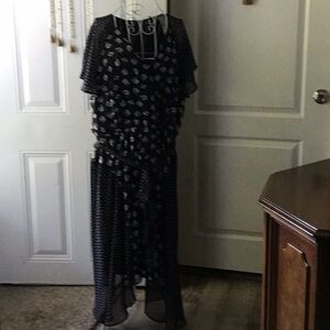 Lane Bryant Black Flutter Sleeve High Low Gown